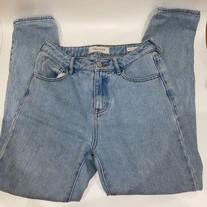 Acid-Wash Pacsun Mom Jeans with Astronaut Patch